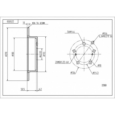 HÁTSÓ FÉKTÁRCSA COROLLA VERSO 1.6-2.2 04- 42431-0F010