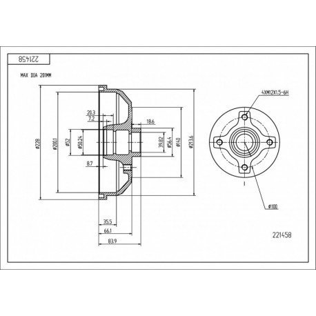 FÉKDOB /T/ CORSA 82- 200/201/36 418117