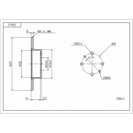 HÁTSÓ FÉKTÁRCSA BRAVO 1.6 07- /MAL/KPL 0000060801390
