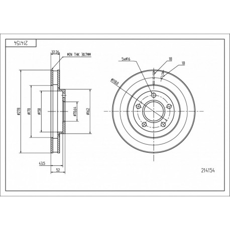 ELSŐ FÉKTÁRCSA SINTRA 97- 278/32/30.7 18021359