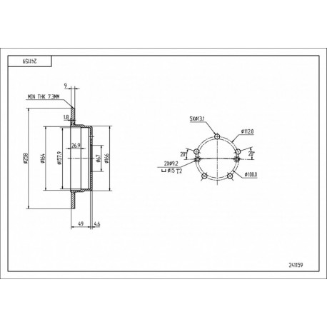 HÁTSÓ FÉKTÁRCSA DB 201 /MAL/KPL 2014230912