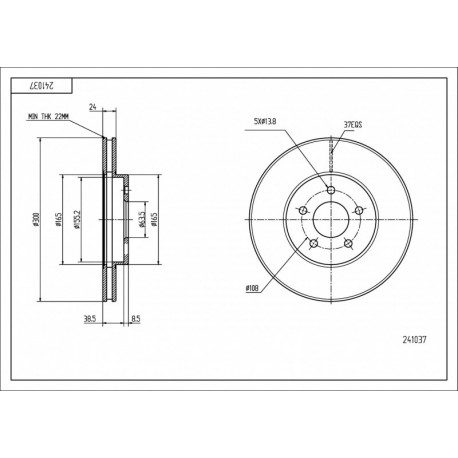 ELSŐ FÉKTÁRCSA MONDEO 00- /MAL/KPL 1321488