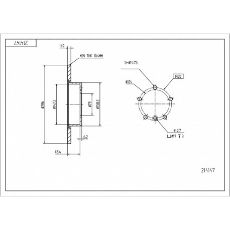 ELSŐ FÉKTÁRCSA BMW 316I-318I 90- 1160673
