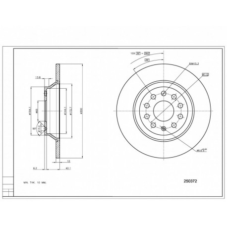 HÁTSÓ FÉKTÁRCSA GOLF VII 1.4-2.0 13-/300/ 3Q0615601