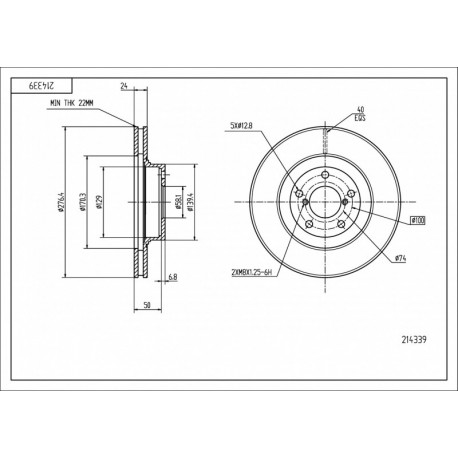 ELSŐ FÉKTÁRCSA LEGACY 4WD 276.5/24/22 26300AE050