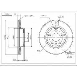 ELSŐ FÉKTÁRCSA T4 96- BUSZ 280/24/20 701615301F
