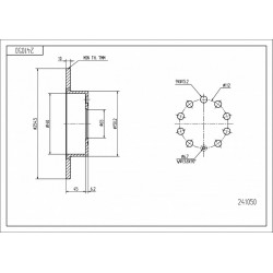 HÁTSÓ FÉKTÁRCSA A3-03-,GOLF V 03- /MAL/KPL 1K0615601AB