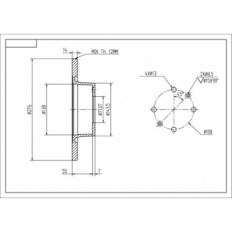 HÁTSÓ FÉKTÁRCSA C5 MINDEN MODELL 01- 4246W4