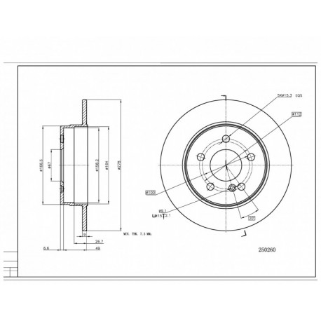HÁTSÓ FÉKTÁRCSA DB W204 07- 278/9/7.2 4231312