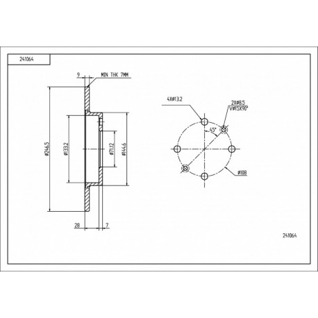 HÁTSÓ FÉKTÁRCSA P307,C3 /MAL/KPL 4246W9