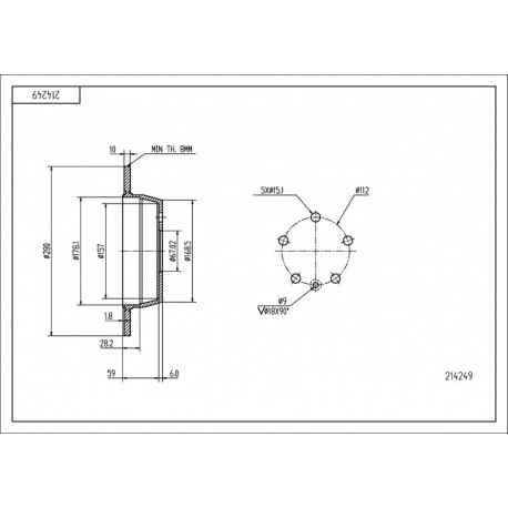 HÁTSÓ FÉKTÁRCSA DB VITO 280/10/8 6384230112