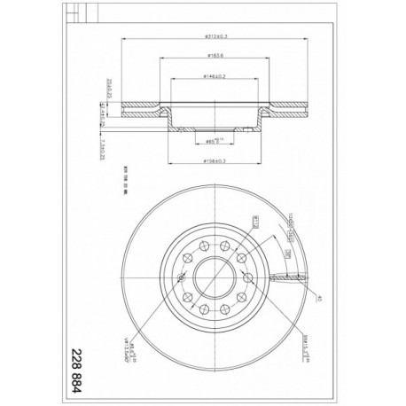 ELSŐ FÉKTÁRCSA AUDI /SEAT/SKODA/VW 06- 1K0615301
