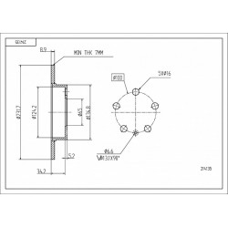 HÁTSÓ FÉKTÁRCSA AUDI A3, OCTAVIA 96- 1J0615601