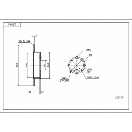 HÁTSÓ FÉKTÁRCSA CIVIC 1.4-1.7 HB 01- 42510-S5A-000
