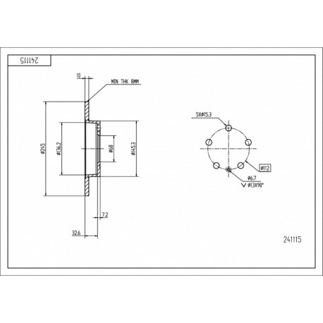 HÁTSÓ FÉKTÁRCSA A4 AVANT 2.0 04-08/MAL/KPL 8E0615601B