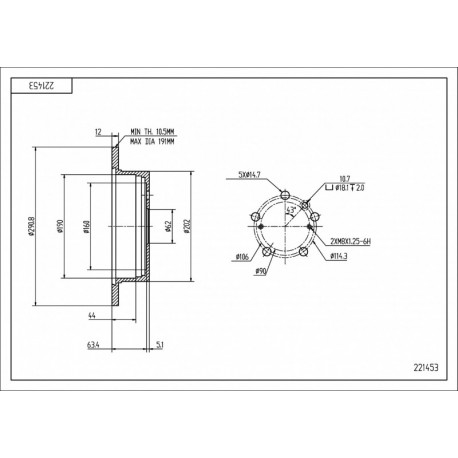HÁTSÓ FÉKTÁRCSA AVENSIS VERSO 2.0-2.4 01- 42431-28090