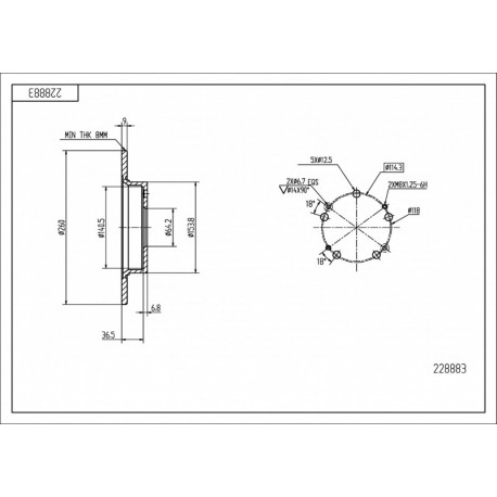 HÁTSÓ FÉKTÁRCSA CIVIC 1.8I 06- 3501011XJZ08A