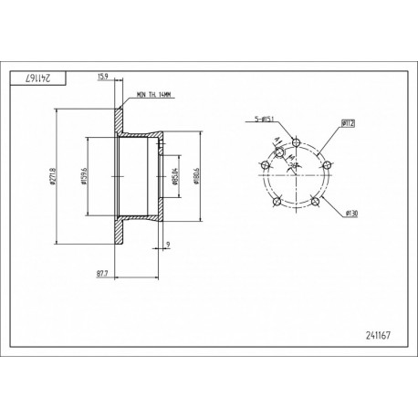 HÁTSÓ FÉKTÁRCSA DB SPRINTER,LT 96-/MAL/KPL 2D0501203