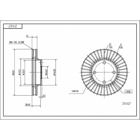 ELSŐ FÉKTÁRCSA MONDEO 93- 260/24/22.2 1514233