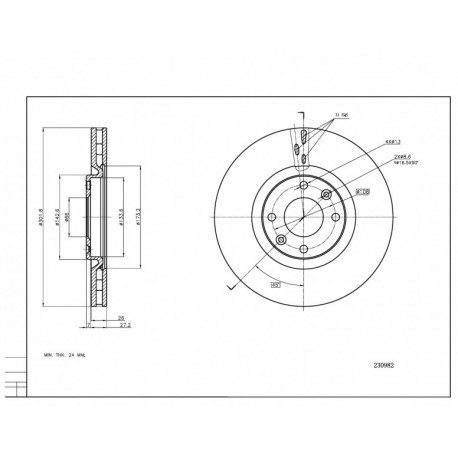 ELSŐ FÉKTÁRCSA P308 1.6 07- 424964