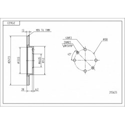 FÉKTÁRCSA ELÖL XSARA,PEUGEOT 206,306 97- 169014