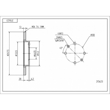 FÉKTÁRCSA ELÖL XSARA,PEUGEOT 206,306 97- 169014