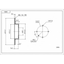HÁTSÓ FÉKTÁRCSA POLO CLASSIC 1.4 1JE615601