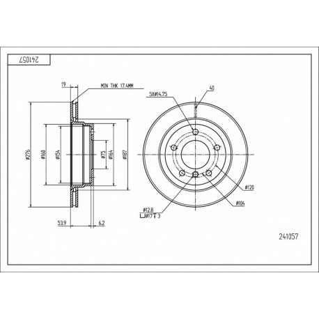 HÁTSÓ FÉKTÁRCSA BMW 328 (E36) /MAL/KPL 1162315