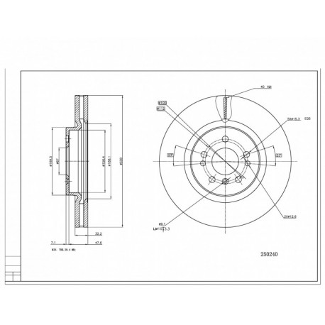 FÉKTÁRCSA ELÖL DB W164 ML 280-320CDI 05- 1644210412