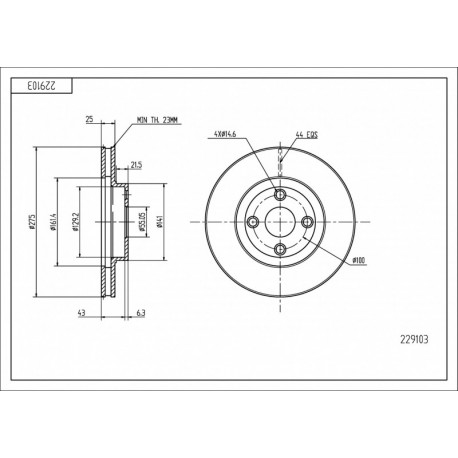 ELSŐ FÉKTÁRCSA COROLLA 1.8,2.0 02- 4351202230