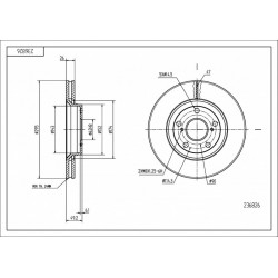ELSŐ FÉKTÁRCSA AURIS 2.0 D4D 07- 43512-02190
