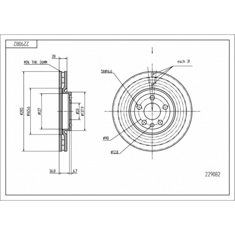 ELSŐ FÉKTÁRCSA CITROEN C8 02- 1325772080