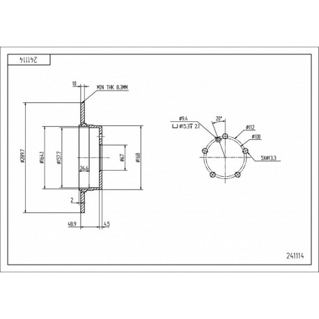 HÁTSÓ FÉKTÁRCSA DB W210,E240 97- /MAL/KPL 1244231112