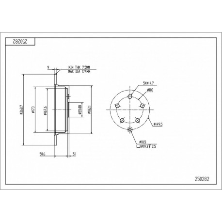 HÁTSÓ FÉKTÁRCSA PRIUS 1.5I 03- 42431-20390