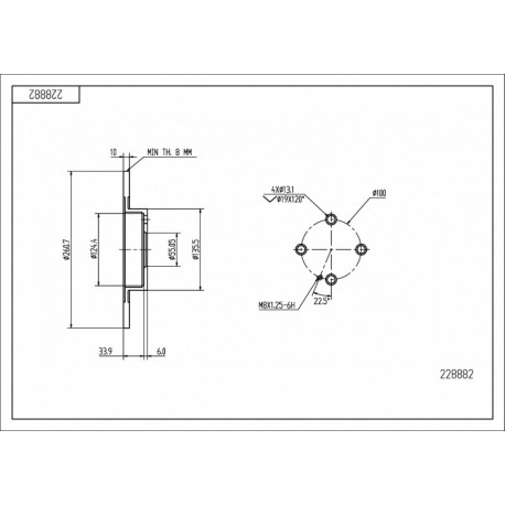 HÁTSÓ FÉKTÁRCSA MAZDA 323IV 1.6-2.0 98-04 B26Y26251