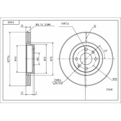 FÉKTÁRCSA ELÖL LAGUNA 1.6I,1.8I 98- 402060540R