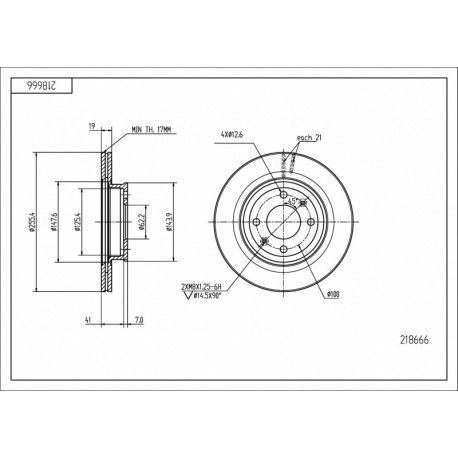 ELSŐ FÉKTÁRCSA GETZ 02- 51712-1C050
