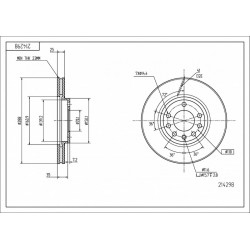 ELSŐ FÉKTÁRCSA VECTRA 95- 288/25/21 32025723