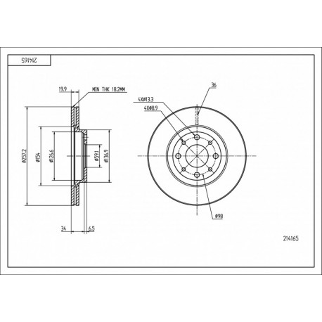 FÉKTÁRCSA ELÖL SIENA,PUNTO 1.4T 93- 0000007645056
