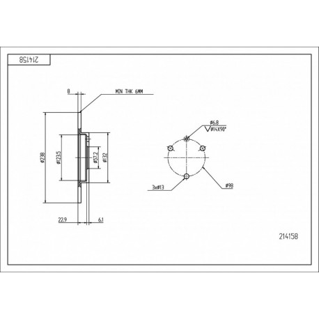 ELSŐ FÉKTÁRCSA CITROEN AX -91 238/8/6 169004
