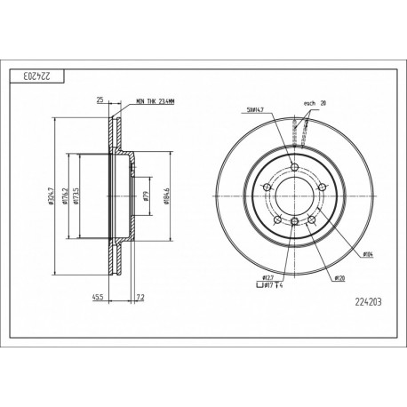 ELSŐ FÉKTÁRCSA BMW 330I (E46) 00- 1166071