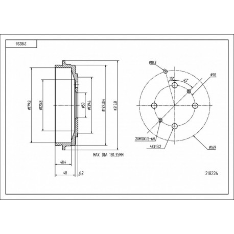 FÉKDOB /T/PUNTO 93- 0000051900803