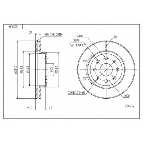ELSŐ FÉKTÁRCSA KIA RIO 1.3-1.5 /KOMBI/ 51712FD300