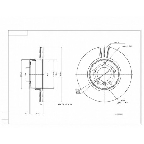 ELSŐ FÉKTÁRCSA BMW 520I/E60/ 03- 34116756745