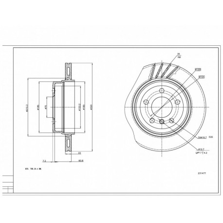 HÁTSÓ FÉKTÁRCSA BMW X3 2.0-3.0 04- 3332217