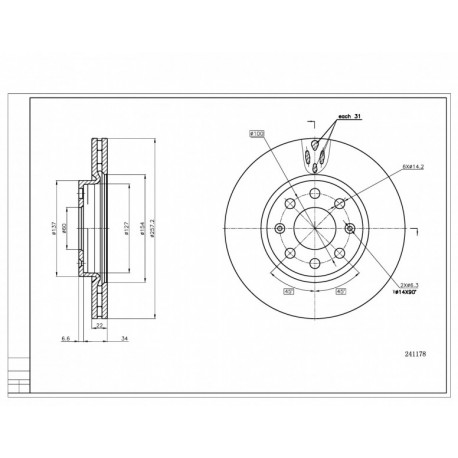 ELSŐ FÉKTÁRCSA GRANDE PUNTO1.4 05/MAL/KPL 0000055700918