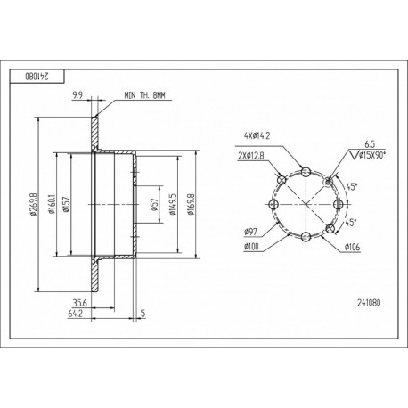 HÁTSÓ FÉKTÁRCSA VECTRA 95- /MAL/KPL 0569117