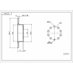 HÁTSÓ FÉKTÁRCSA A3-03-,GOLF V 03- 1K0615601AB