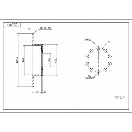 HÁTSÓ FÉKTÁRCSA A3-03-,GOLF V 03- 1K0615601AB