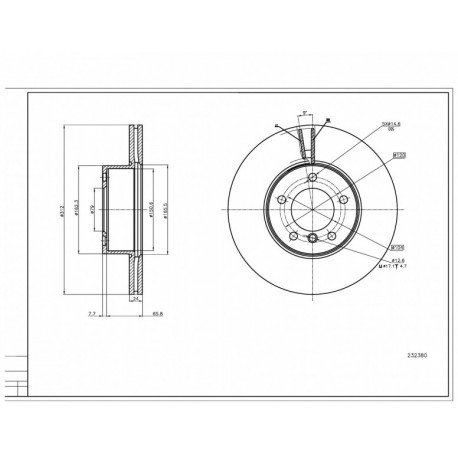 ELSŐ FÉKTÁRCSA BMW X1 09- 34116774875
